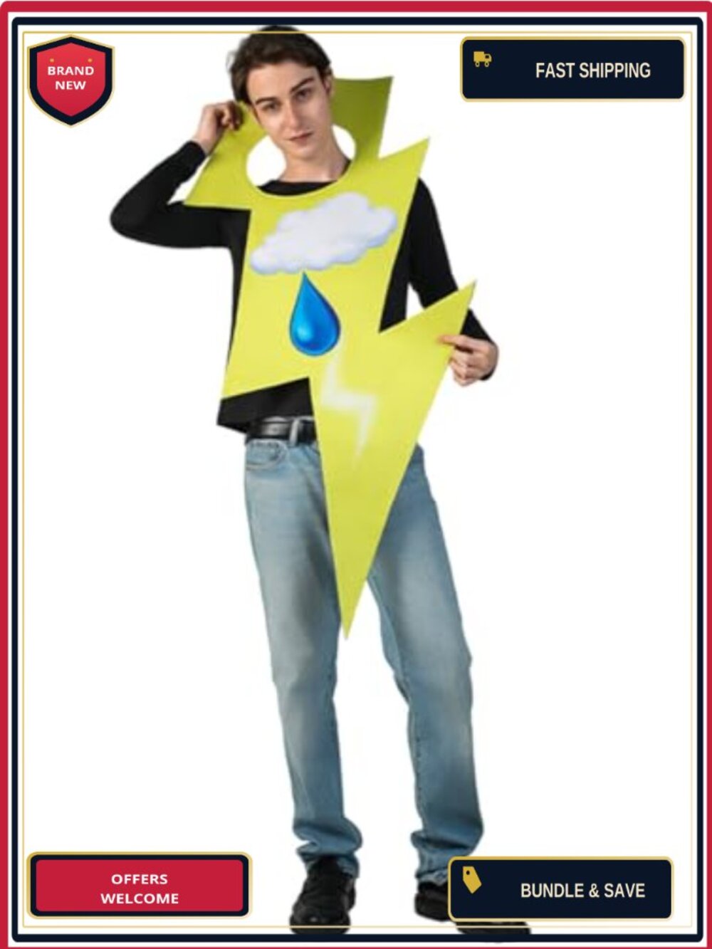 Couple Lightning Halloween Costume Set Funny Party Role Play Polyester Adult